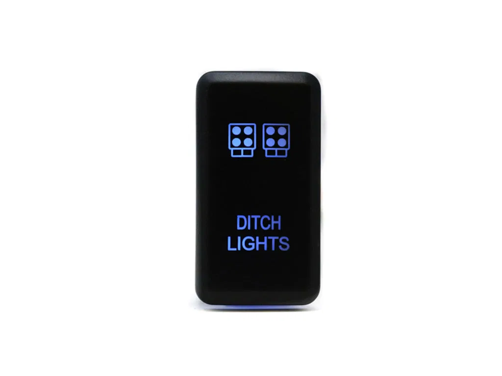 CR2392 – CALI RAISED Multi Purpose Switch, On-Off 12 Volt Rocker Rectangular Blue Illumination Black Housing With Dit...